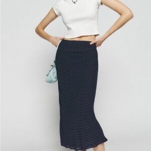 Reformation Polka Dot midi Skirt